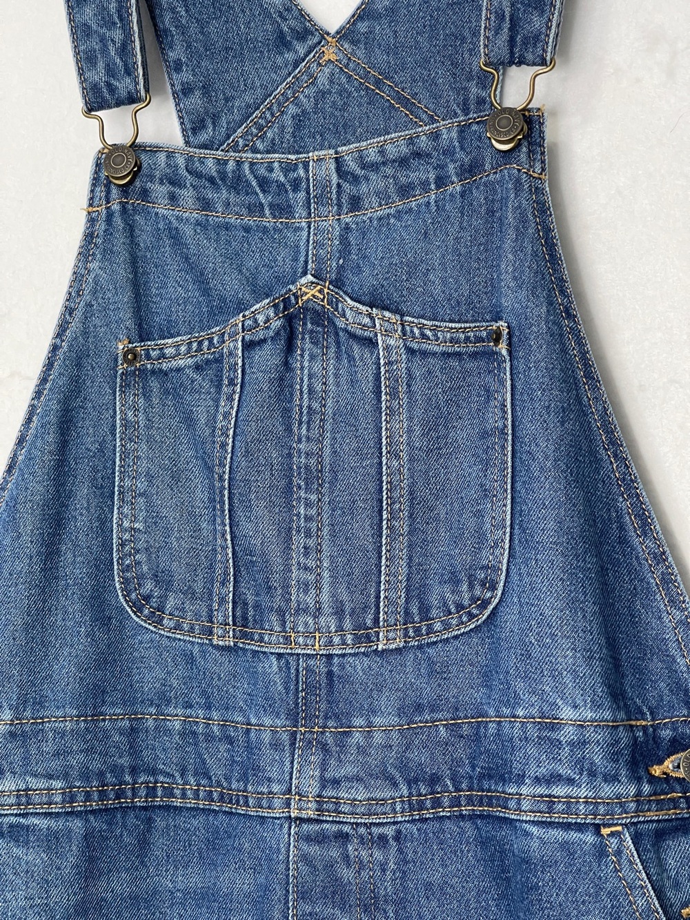 Old Navy Denim Overalls Bib Tapered Medium Wash Nikita Adjustable 100% Cotton 12 - Picture 3 of 7
